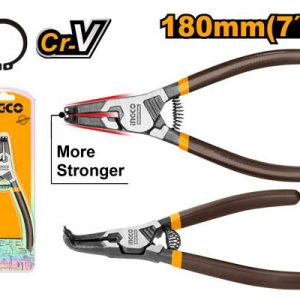 Pince circlips exterieur à tête courbée 180mm – INGCO - vue 1 - référence HCCP261802
