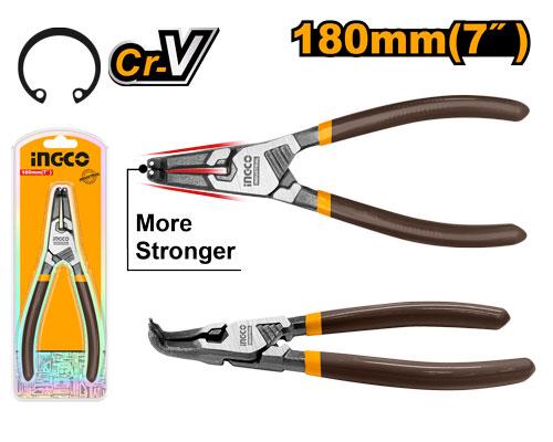 Pince circlips interieur à tête courbée 180mm – INGCO