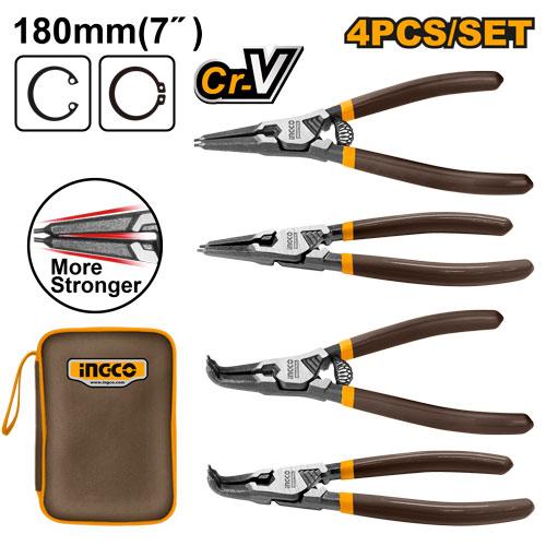 Jeu de 4 pinces circlips en acier de carbone – INGCO