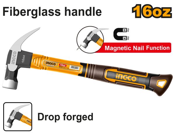 Marteau de menuisier 450g Tête forgée SI – INGCO