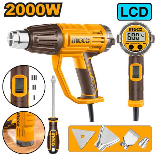 Décapeur thermique 2000W LCD +3buses + 1racleur SI – INGCO