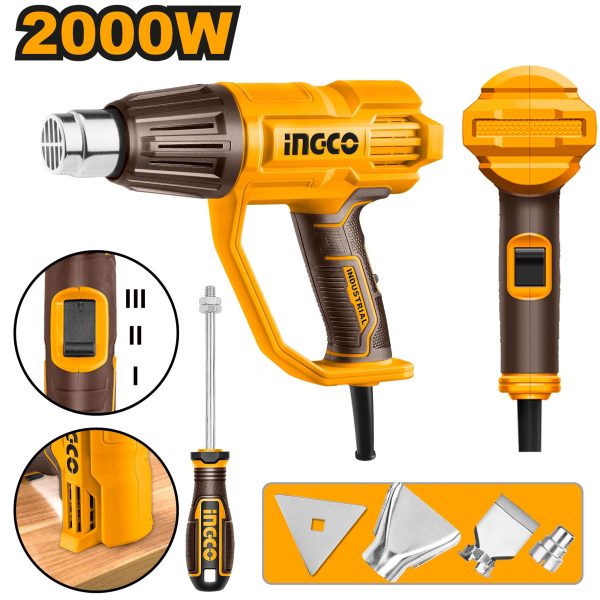 Décapeur thermique 2000W+3buses+1racleur SI – INGCO