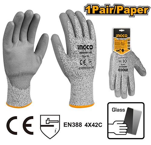 Gants anti-coupure XL Ant-coupure et anti- abrasion – INGCO – HGCG01-XL