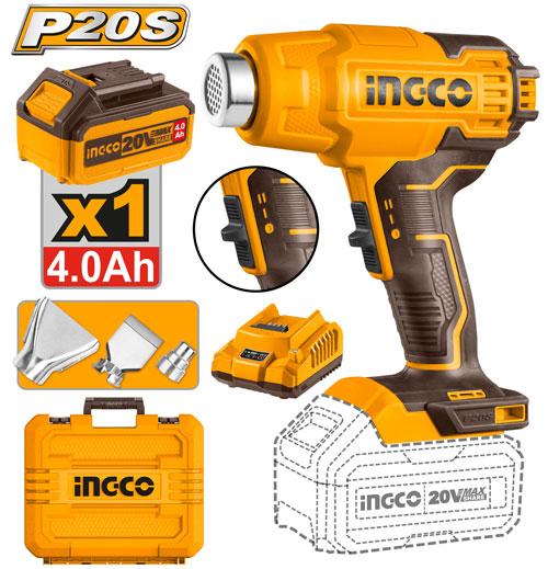 Décapeur thermique 20V+1Batt4Ah+3accessoires – INGCO