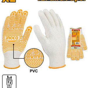 Gants tricotés avec points en PVC XL – INGCO - vue 1 - référence HGVK05