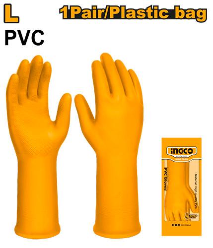 Gants PVC jaunes – INGCO