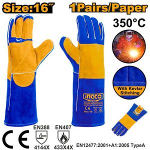Gants de soudage en cuir – INGCO - vue 1 - référence HGVW04