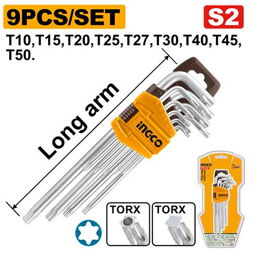 ClésTorx Set de 9 pièces T10-T50 – INGCO