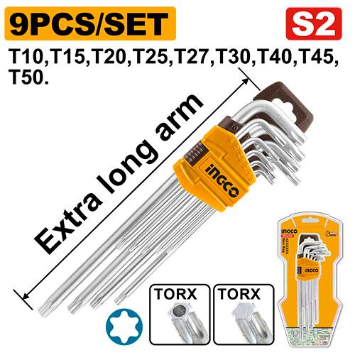 Clés torx Extra long Set de 9 pièces T10-T50 – INGCO