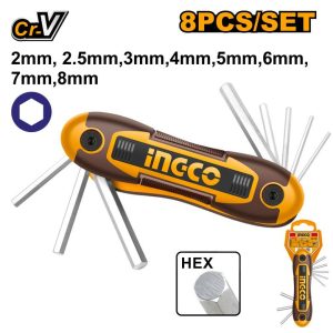 Clés Hex 8pcs 2-8mm – INGCO - vue 1 - référence HHK14081