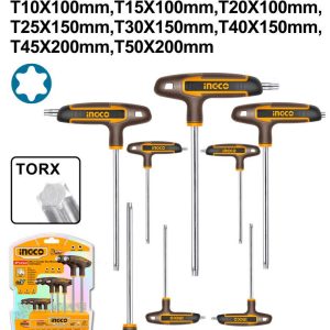 Jeu 8 clés Torx à poignée en T – INGCO - vue 1 - référence HHKT80838