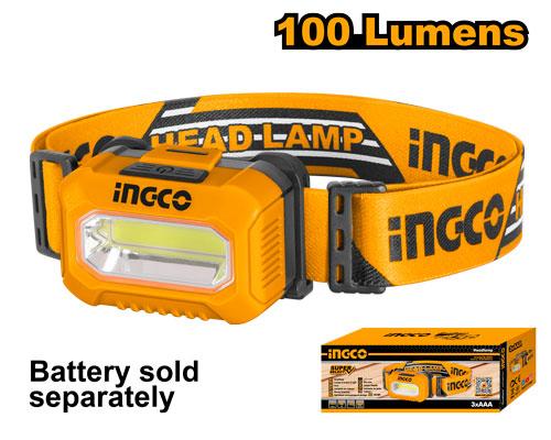 Lampe frontale à piles 100 Lumens – INGCO