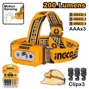 Lampe frontale à piles – INGCO - vue 1 - référence HHL013AAA8