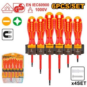 Tournevis isolés Set de 6 pièces – INGCO - vue 1 - référence HKISD0608