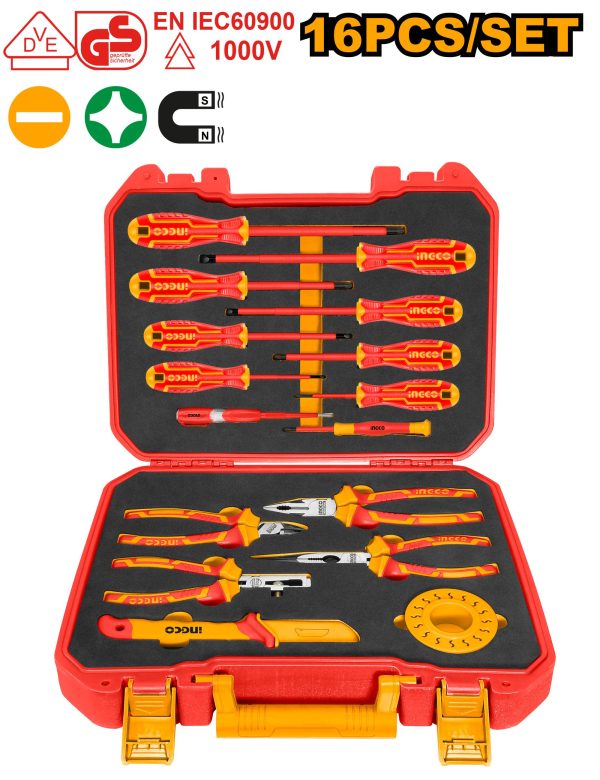 Malette 16pcs outillage à main isolé – INGCO