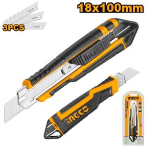 Cutter 18mmx100mm 3 lames: 169mm – INGCO - vue 1 - référence HKNS16538