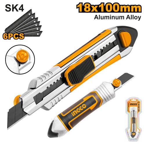 Cutter alu 100mmx18mm + 6 lames – INGCO