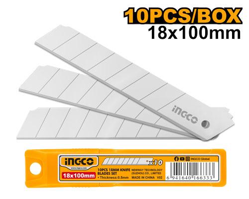 Boîte de 10 lames de cutter 18*100mm – INGCO