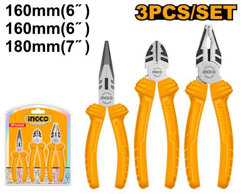 Jeu de 3 pinces SS – INGCO