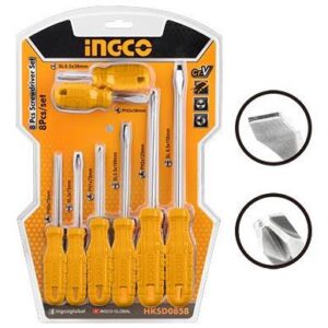 Set de 8 tournevis – INGCO – HKSD0858 - vue 1 - référence HKSD0858