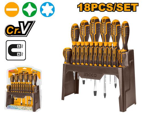 Set de 18 tournevis et tournevis de précision – INGCO