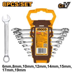Jeu de 8 clés mixtes 6mm à 19mm – INGCO - vue 1 - référence HKSPA1088