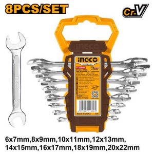 Jeu de 8 clés doubles 6mm à 22mm – INGCO - vue 1 - référence HKSPA2088