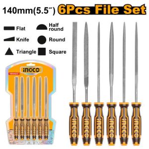 Set de 6 limes acier 140mm – INGCO - vue 1 - référence HKTF63