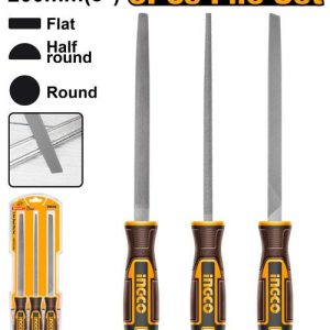Set de 3 limes en acier 200mm – INGCO - vue 1 - référence HKTFS1308
