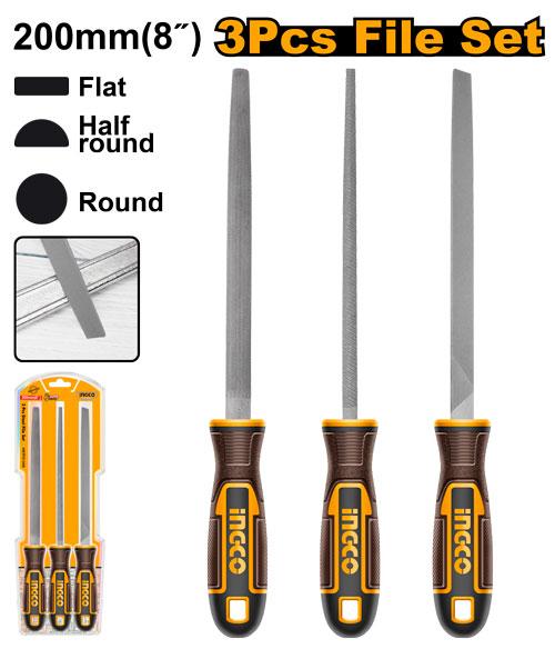 Set de 3 limes en acier 200mm – INGCO