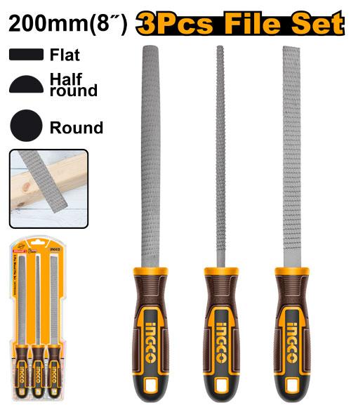 Set de 3 limes à bois 200mm – INGCO