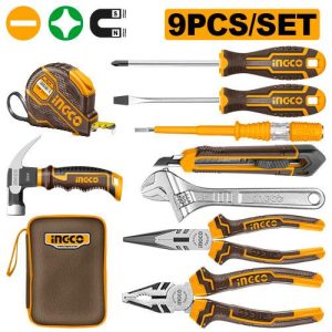 Pochette jeu 9 outils à main – INGCO - vue 1 - référence HKTH20809