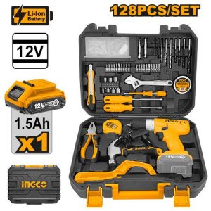 Coffret visseuse 12V + 127 outils/accessoires INGCO - vue 1 - référence HKTHP11281