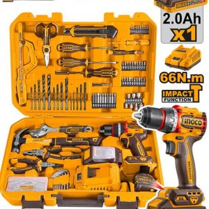 Coffret visseuse 20V + 164 outils/accessoires – INGCO - vue 1 - référence HKTHP11651