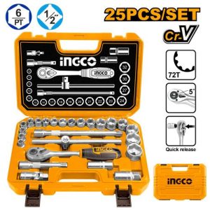Set de douilles 1/2 25pièces – INGCO - vue 1 - référence HKTS12251