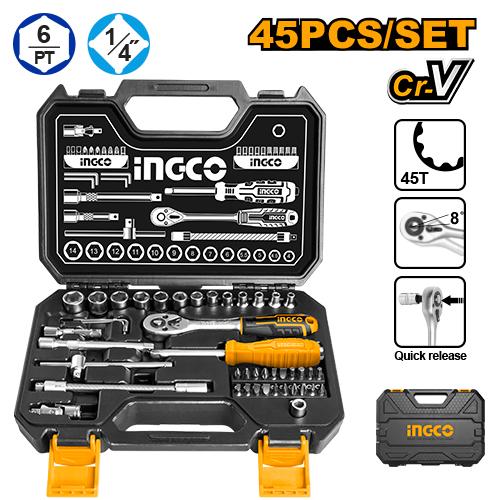 Set de douilles 1/4 45pièces – INGCO