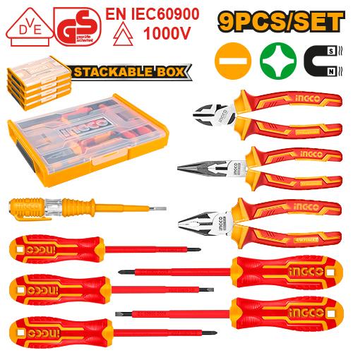 Jeu d'outils à main isolés 9pcs – INGCO