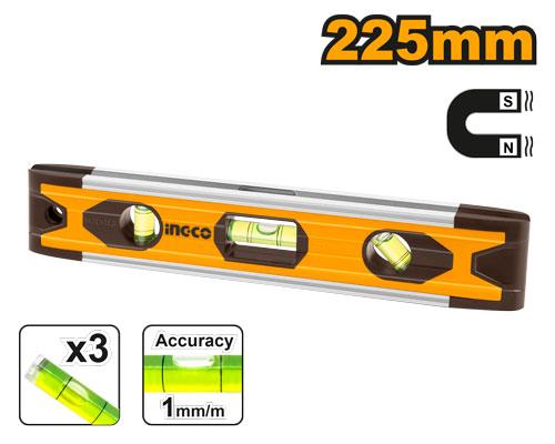 Mini niveau à bulle avec 3 fioles 225mm – INGCO