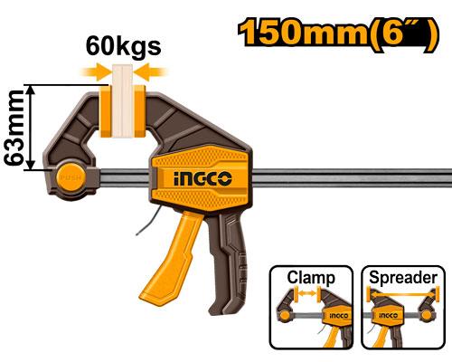 Serre-joints rapide une main 63x150mm – INGCO