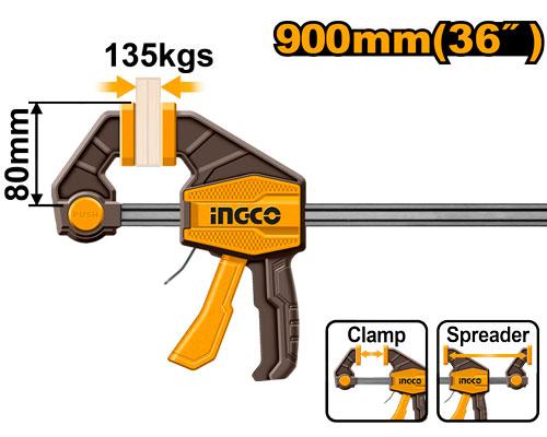 Serre-joints rapide une main 80x900mm – INGCO