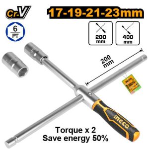 Clé à béquille 400mm 4 douilles:17mm 19mm 21m – INGCO - vue 1 - référence HRCW40231