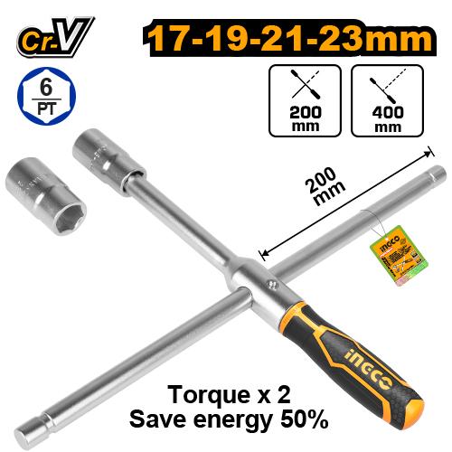 Clé à béquille 400mm 4 douilles:17mm 19mm 21m – INGCO