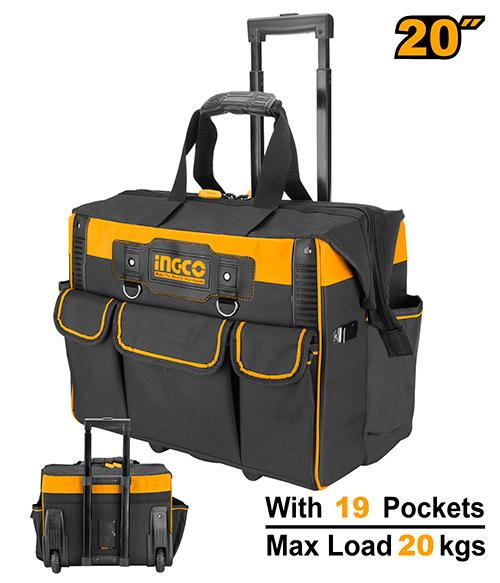 Sac à outils rigide à roulettes 20KG max – INGCO