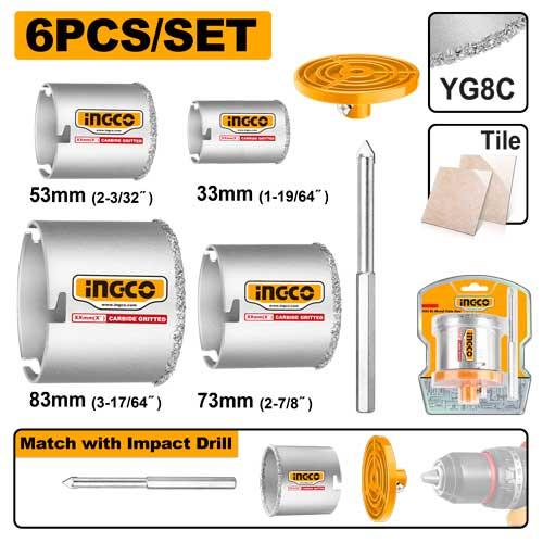 Jeu 6PCS scies-cloches – INGCO