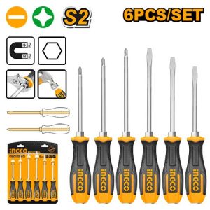 Set de 6 tournevis à zone de frappe – INGCO - vue 1 - référence HSGT680608