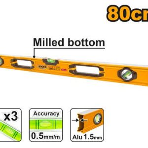 Niveau à bulle 80cm Aluminium – INGCO - vue 1 - référence HSL08080