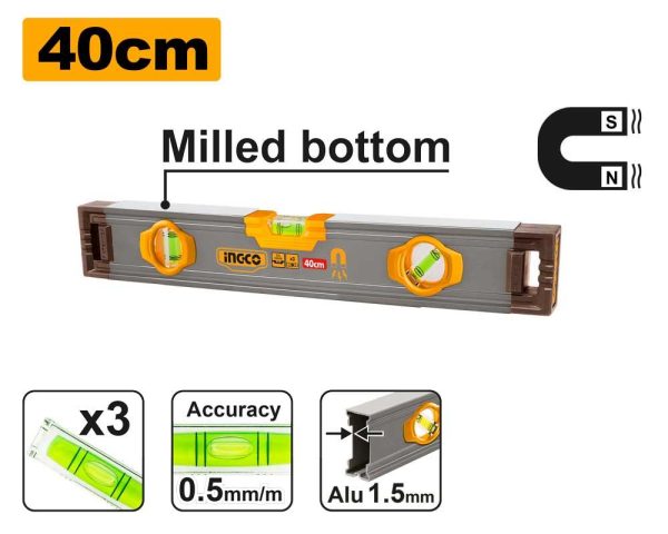 Niveau à bulle magnétique 40cm – INGCO