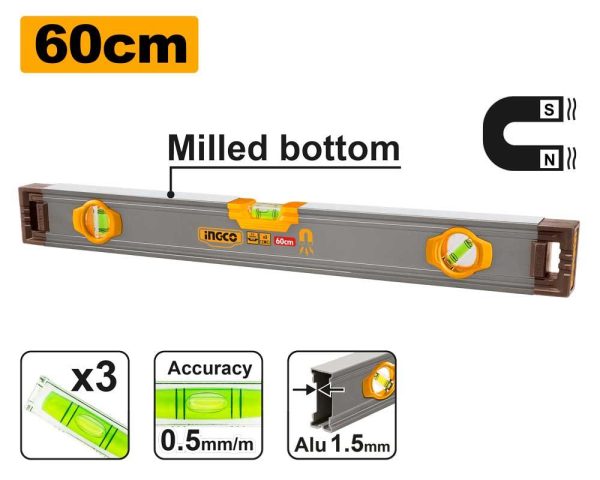 Niveau à bulle magnétique 60cm – INGCO