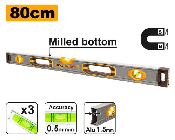 Niveau À Bulle Magnétique 80Cm – INGCO