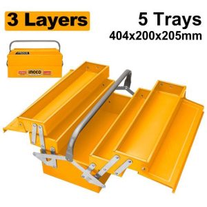 Boîte à outils Taille:400x200x195mm 3 étages – INGCO - vue 1 - référence HTB03